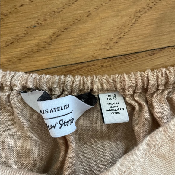 EUC & Other Stories Linen Sheath Puff Sleeve Dress Beige - Picture 4 of 4